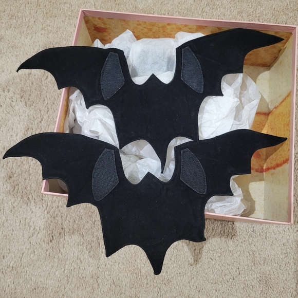 Jeffrey Campbell bat modcloth black goth wing heels pumps - Picture 4 of 8